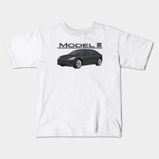 The Model 3 Car electric vehicle black Kids T-Shirt